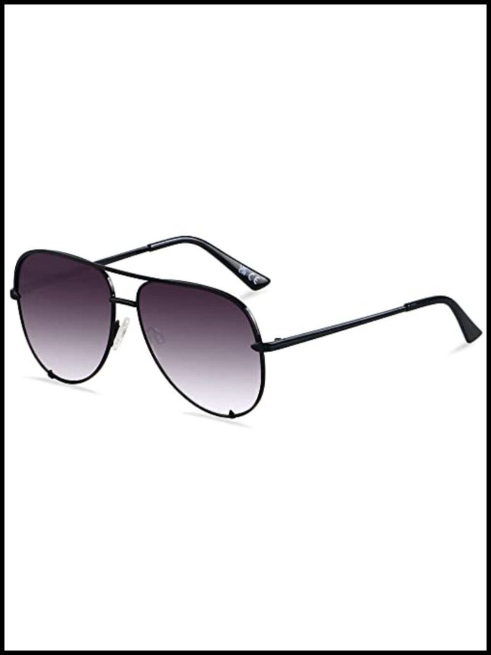 Oversized Aviator Sunglasses UV400 Protection Metal Frame Big Large